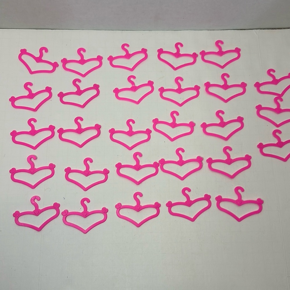 Pink Barbie Heart Hangers lot of 28